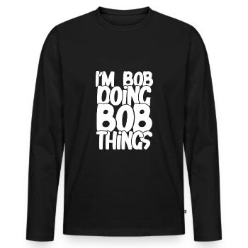 Doing bobsleigh stuff - Men's Premium Organic Long Sleeve Shirt - black - Front - Nico (187cm)