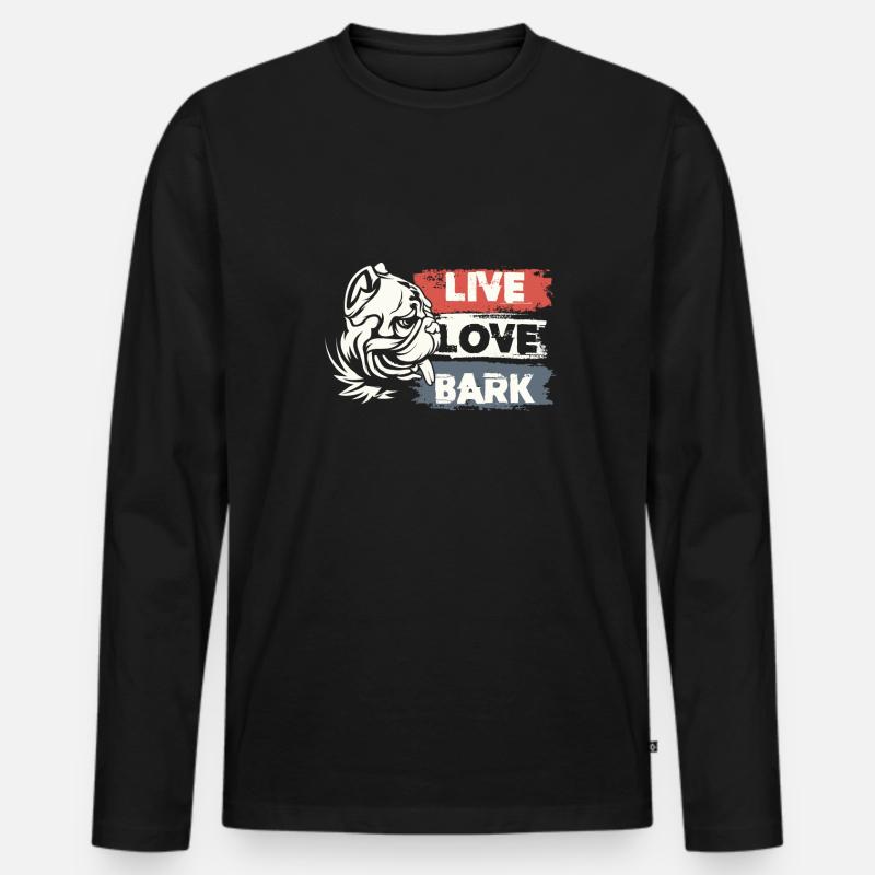 Lebe Liebe Belle - Männer Premium Bio Langarmshirt - Schwarz