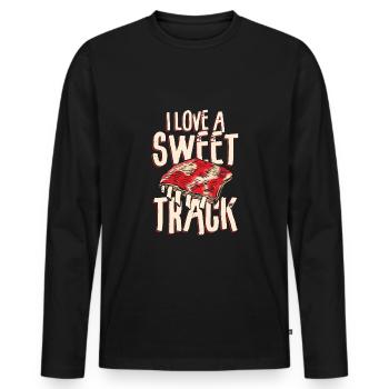 Piste douce - T-shirt manches longues Premium bio Homme - noir - Devant - Nico (187cm)