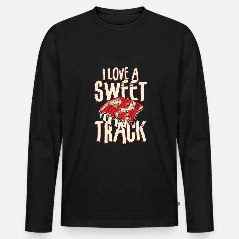Süßer Track - Männer Premium Bio Langarmshirt - Schwarz