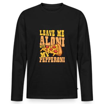 Lass mich alleine - Männer Premium Bio Langarmshirt - Schwarz - Vorne - Nico (187cm)