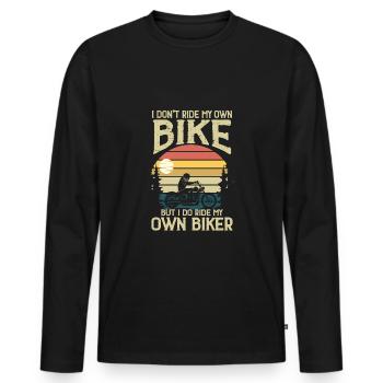 Mein eigener Biker - Männer Premium Bio Langarmshirt - Schwarz - Vorne - Nico (187cm)