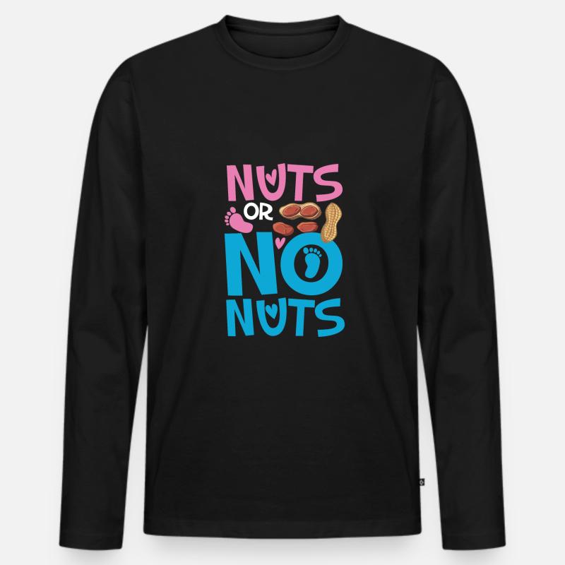 Nüsse oder Keine - Männer Premium Bio Langarmshirt - Schwarz