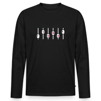1984 geburtstag jubiläum sound engineer dj disco - Männer Premium Bio Langarmshirt - Schwarz - Vorne - Nico (187cm)