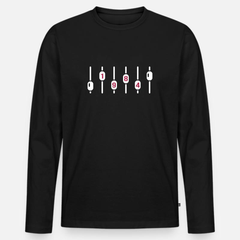 1984 geburtstag jubiläum sound engineer dj disco - Männer Premium Bio Langarmshirt - Schwarz