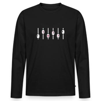 1977 geburtstag disco dj jubiläum sound engineer - Männer Premium Bio Langarmshirt - Schwarz - Vorne - Nico (187cm)
