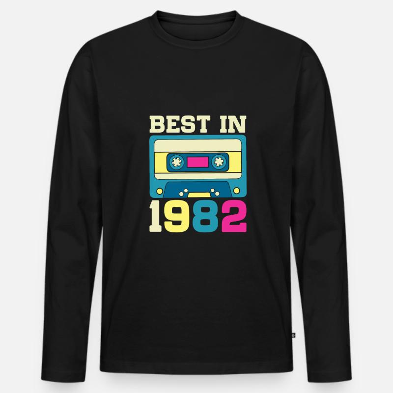 Beste im Jahr 1982 - Männer Premium Bio Langarmshirt - Schwarz