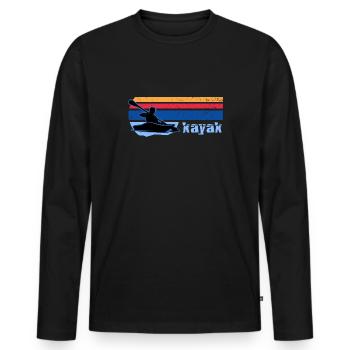 Kayak Kayak Tour Pagayer Kayak-Sun - T-shirt manches longues Premium bio Homme - noir - Devant - Nico (187cm)