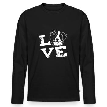 Bernese Mountain Dog Dog Love Gift - Men's Premium Organic Long Sleeve Shirt - black - Front - Nico (187cm)