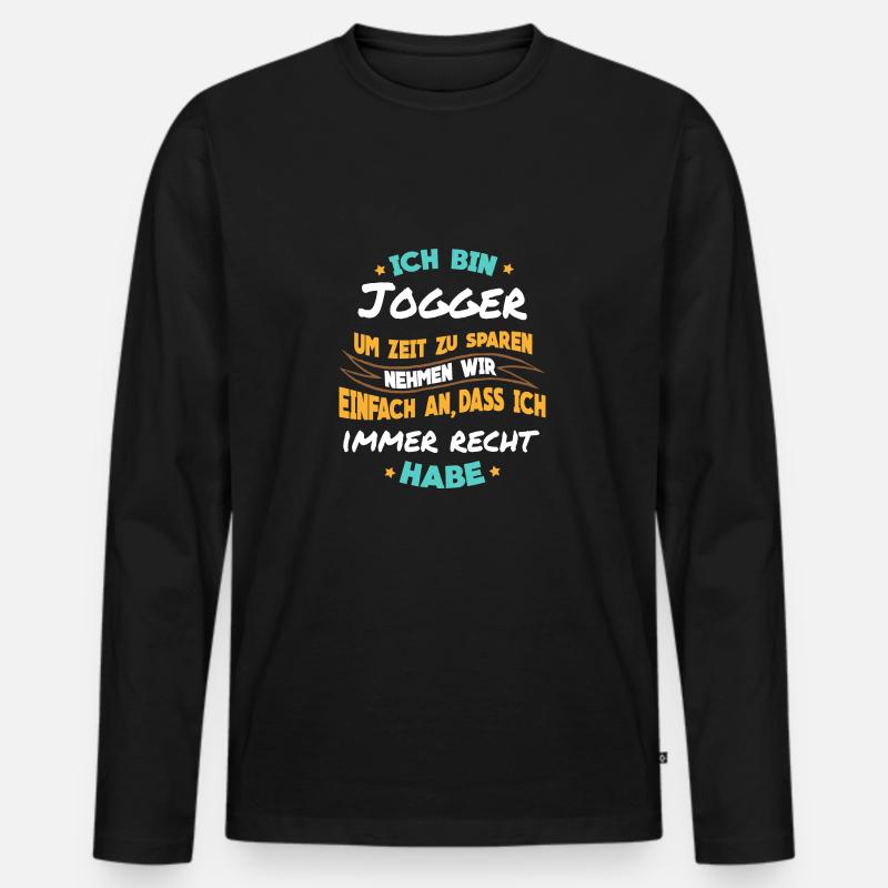 Joggen - Ich bin Jogger - Männer Premium Bio Langarmshirt - Schwarz