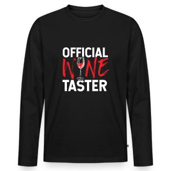 Weinliebhaber Offizielle Weinprobe Geburtstag Geschenkidee - Männer Premium Bio Langarmshirt - Schwarz - Vorne - Nico (187cm)