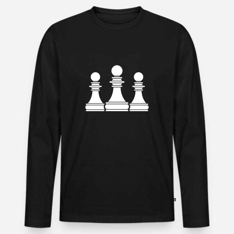 Schach - Männer Premium Bio Langarmshirt - Schwarz