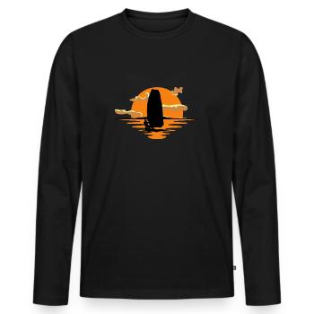 Windsurfer - T-shirt manches longues Premium bio Homme - noir - Devant - Nico (187cm)