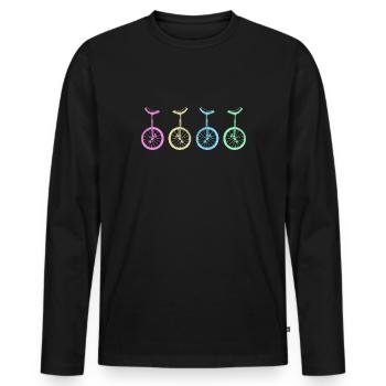 Unicycle Unicycle Unicycle Artist UnicycleVibes - Men's Premium Organic Long Sleeve Shirt - black - Front - Nico (187cm)