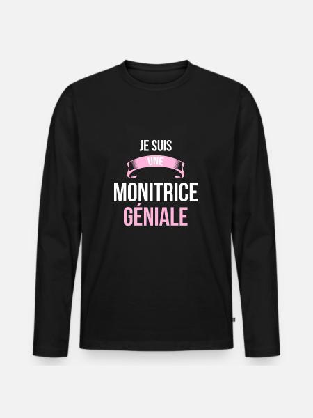 je suis une Monitrice - T-shirt manches longues Premium bio Homme - noir