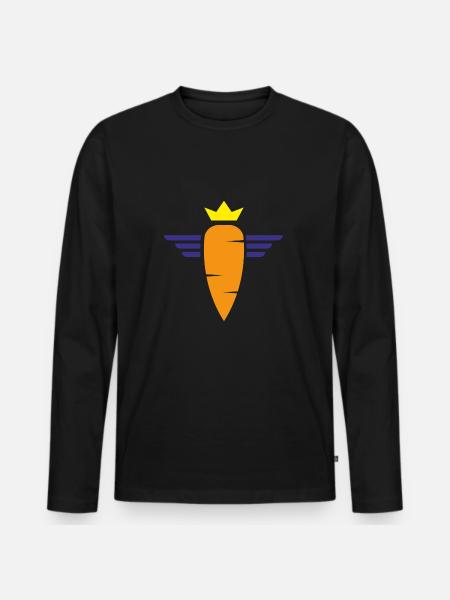 Carrot - Männer Premium Bio Langarmshirt - Schwarz