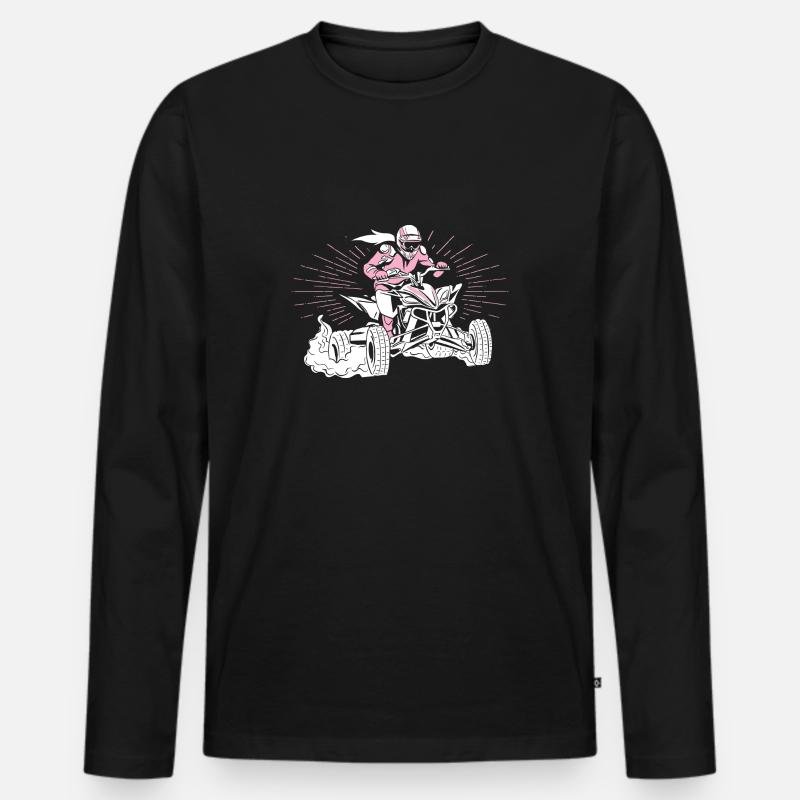 Quad - Männer Premium Bio Langarmshirt - Schwarz