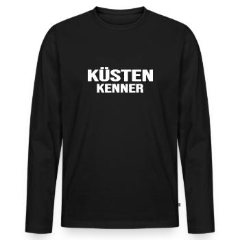 Kapitän Seebär Küste Moin Moin Brandung Anker - Männer Premium Bio Langarmshirt - Schwarz - Vorne - Nico (187cm)