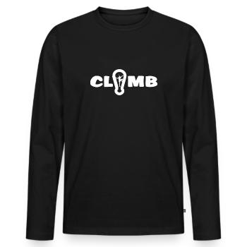 Klettern Alpinist Bergsteigen Kletterroute - Männer Premium Bio Langarmshirt - Schwarz - Vorne - Nico (187cm)