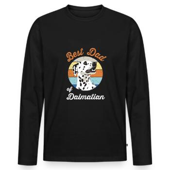 Dalmatiner Design Beste Hundepapa Vintage - Männer Premium Bio Langarmshirt - Schwarz - Vorne - Nico (187cm)