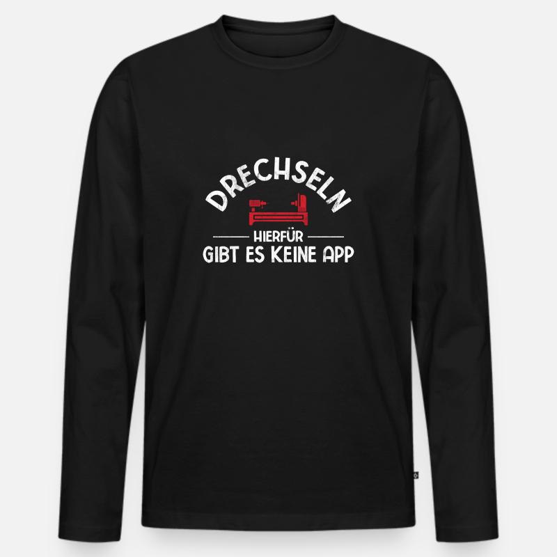 Drechseln Drehen - Männer Premium Bio Langarmshirt - Schwarz