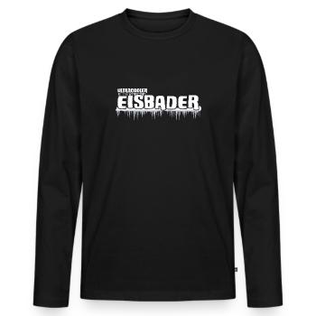 Eisbader cooler Winterschwimmer im Frost - Männer Premium Bio Langarmshirt - Schwarz - Vorne - Nico (187cm)
