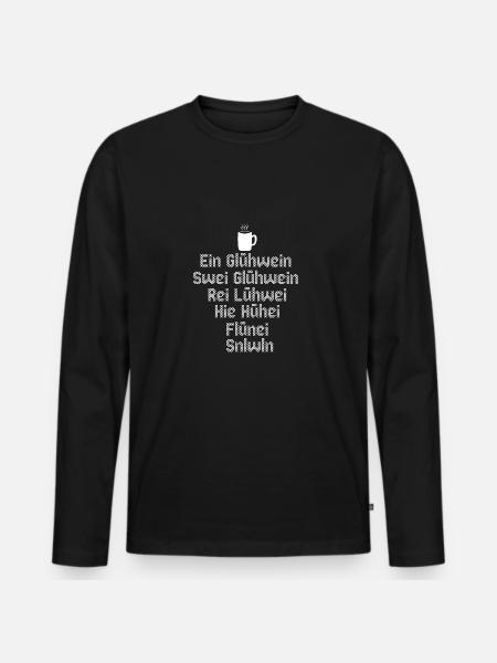 Glühwein - Männer Premium Bio Langarmshirt - Schwarz