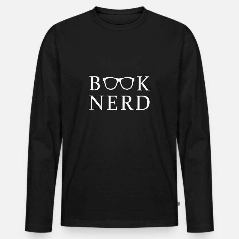 Leseratte - Männer Premium Bio Langarmshirt - Schwarz