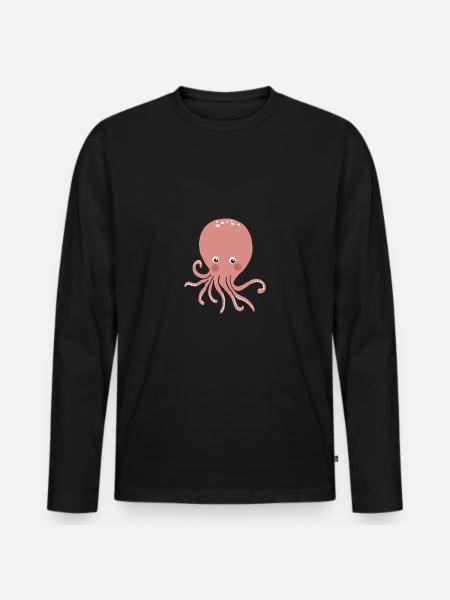 Pink Octopus - Men's Premium Organic Long Sleeve Shirt - black