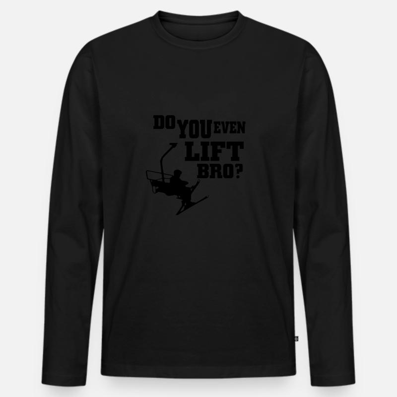 Ski - Männer Premium Bio Langarmshirt - Schwarz