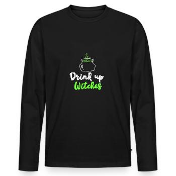 Boire sorcières - T-shirt manches longues Premium bio Homme - noir - Devant - Nico (187cm)