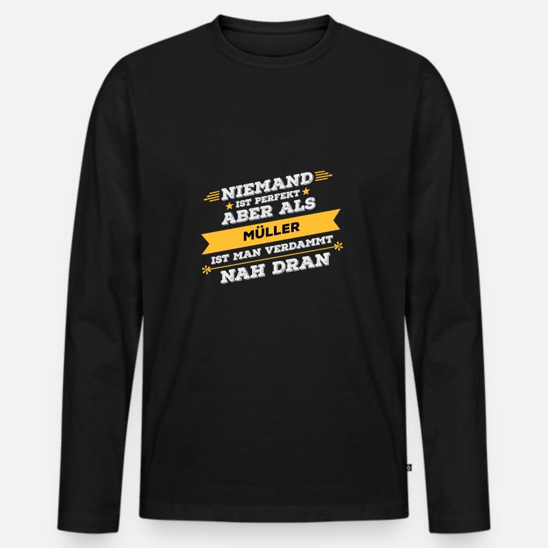 Müller Beruf Geschenk - Männer Premium Bio Langarmshirt - Schwarz