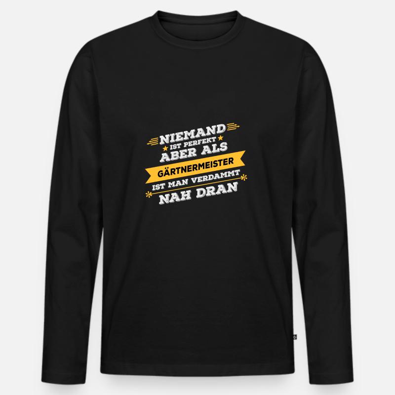 Gärtnermeister Beruf Geschenk - Männer Premium Bio Langarmshirt - Schwarz