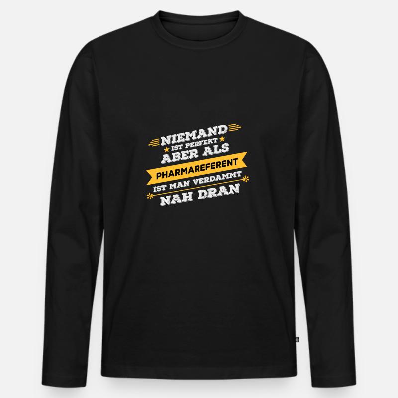 Pharmareferent Beruf Geschenk - Männer Premium Bio Langarmshirt - Schwarz