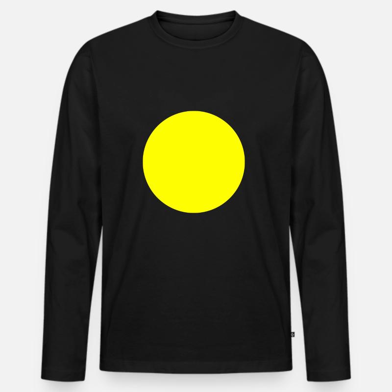 Kreis gelb - Männer Premium Bio Langarmshirt - Schwarz