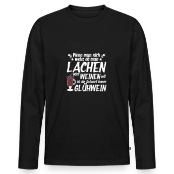 Glühwein Weihnachtsmarkt Christkind Markt Geschenk - Männer Premium Bio Langarmshirt - Schwarz - Vorne - Nico (187cm)
