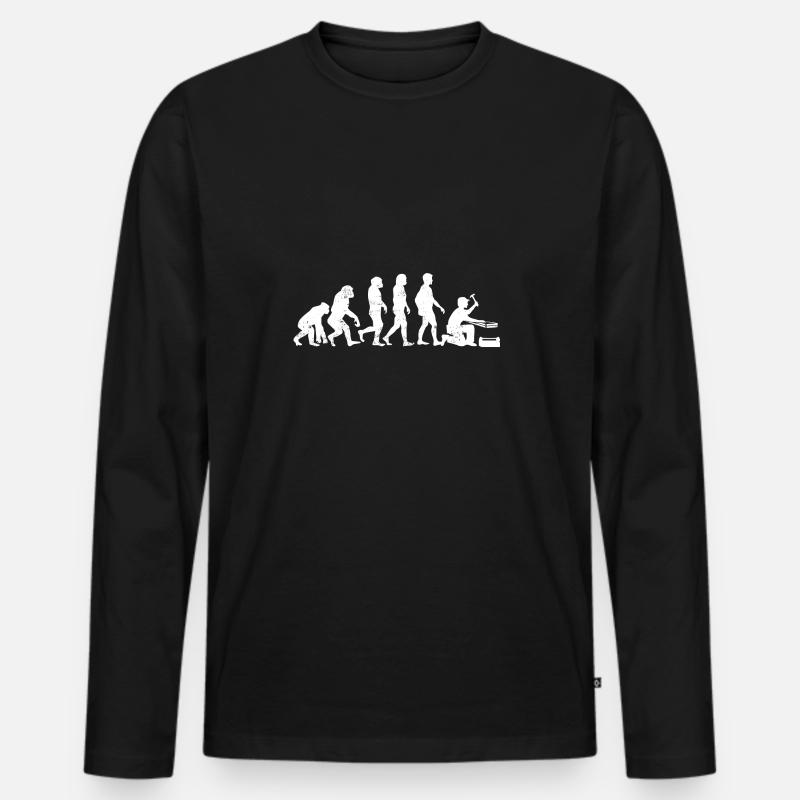 évolution Zimmermann, professions, artisans - T-shirt manches longues Premium bio Homme - noir