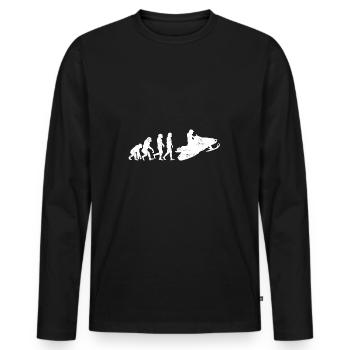 Snowmobile evolution gift snow sledge - Men's Premium Organic Long Sleeve Shirt - black - Front - Nico (187cm)