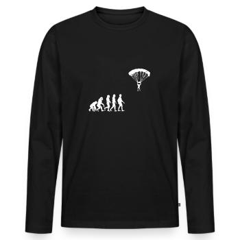 Paraglide Evolution geschenk fallschirm gleiten - Männer Premium Bio Langarmshirt - Schwarz - Vorne - Nico (187cm)