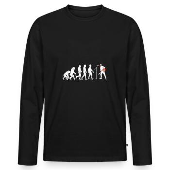 Rock sänger evolution gitarre geschenk hardrock - Männer Premium Bio Langarmshirt - Schwarz - Vorne - Nico (187cm)