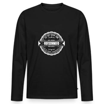 Hufschmied - Es ist kein Job Tshirt - Männer Premium Bio Langarmshirt - Schwarz - Vorne - Nico (187cm)