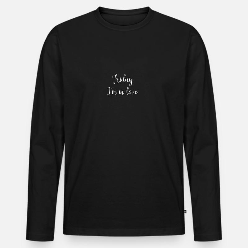 Friday I`m in love - Männer Premium Bio Langarmshirt - Schwarz