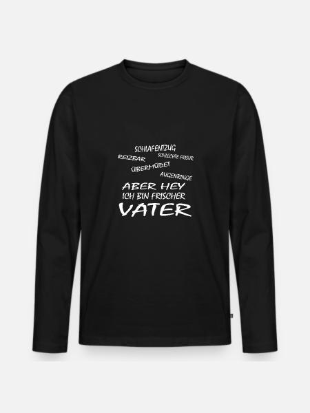 Frischer Vater - Männer Premium Bio Langarmshirt - Schwarz