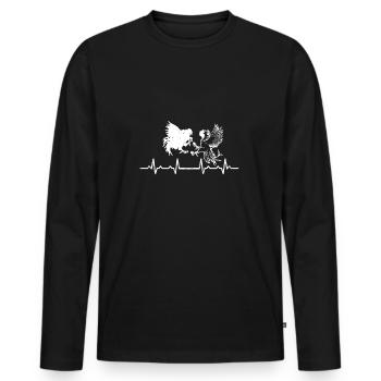 Cockfighting Heartbeat - Gift hobby faucet - Men's Premium Organic Long Sleeve Shirt - black - Front - Nico (187cm)