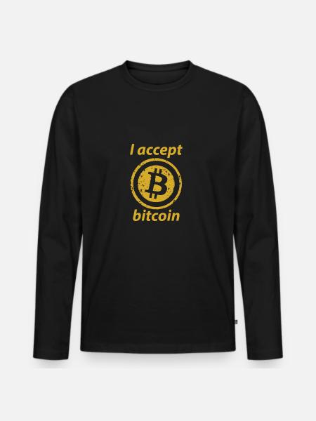 Bitcoin / cryptocurrency / gold / money / gift - Men's Premium Organic Long Sleeve Shirt - black