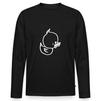 ente - entchen - Männer Premium Bio Langarmshirt - Schwarz - Vorne - Nico (187cm)