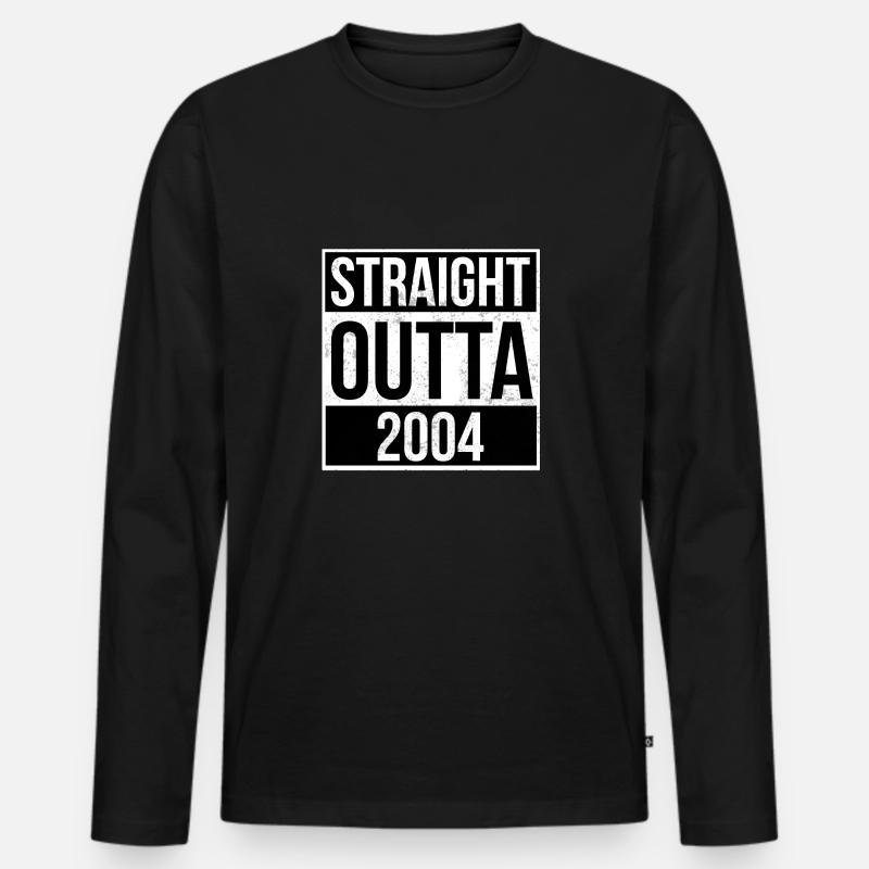 Straight Outta 2004 - Männer Premium Bio Langarmshirt - Schwarz