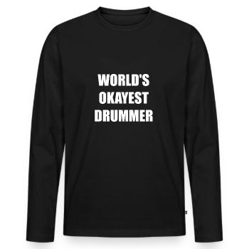 Drummer - Männer Premium Bio Langarmshirt - Schwarz - Vorne - Nico (187cm)