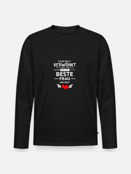 Beste Frau der Welt Valentinstag Geschenk Liebe - Männer Premium Bio Langarmshirt - Schwarz