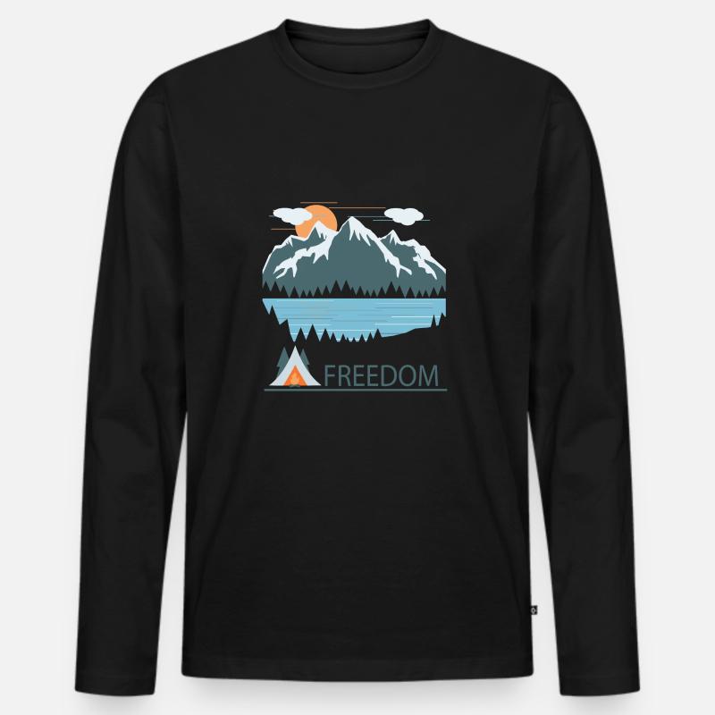 zelt - Männer Premium Bio Langarmshirt - Schwarz